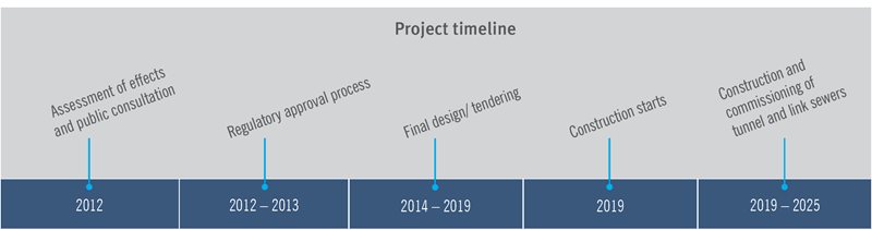 Diagram showing the project timeline